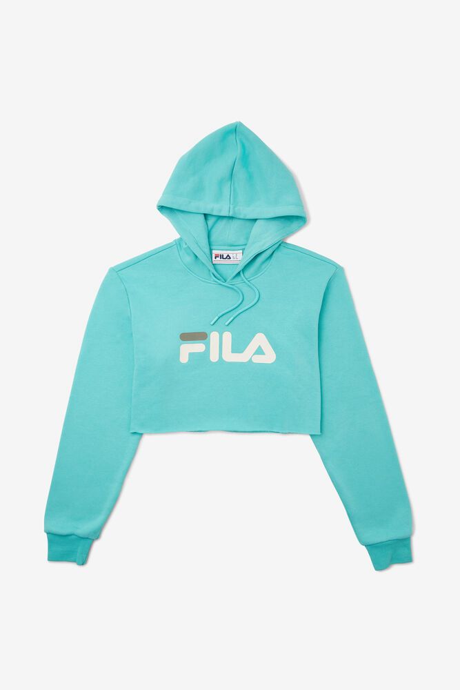 Fila Hoodie Womens Blue Lalage Cropped - Ireland 51830-BJHR